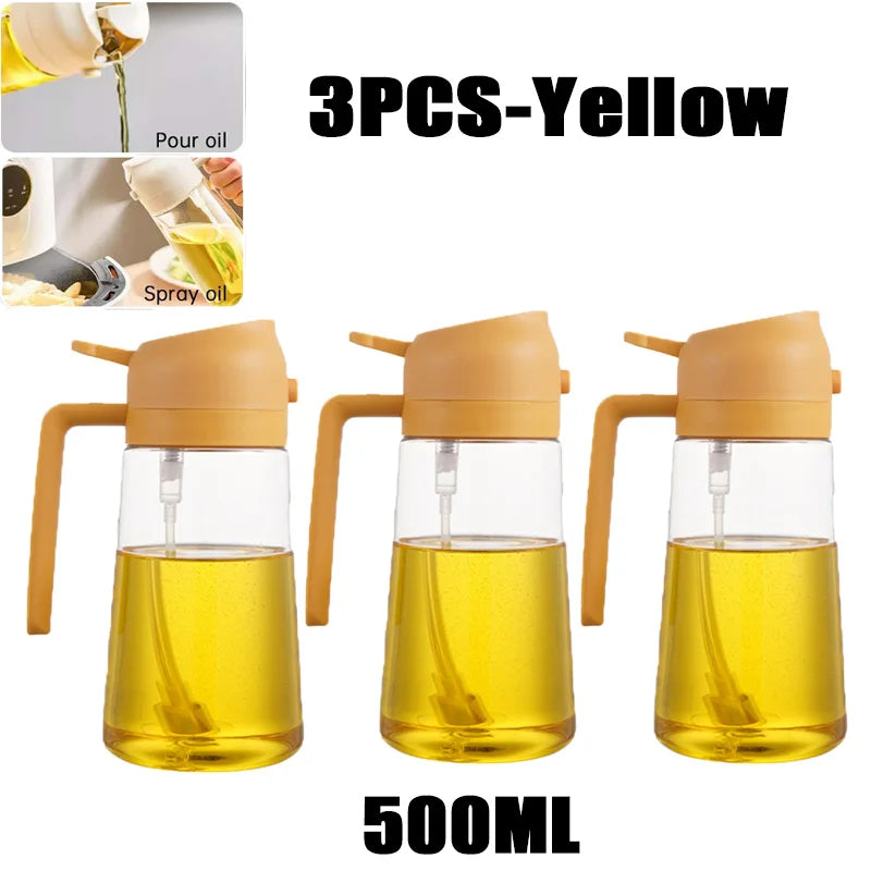 Bouteille de pulvérisation d'huile d'olive pour barbecue, pulvérisateur d'huile d'olive en plastique, bouteille vide, bouteille de vinaigre ou brosse à huile, 200/300/500ml