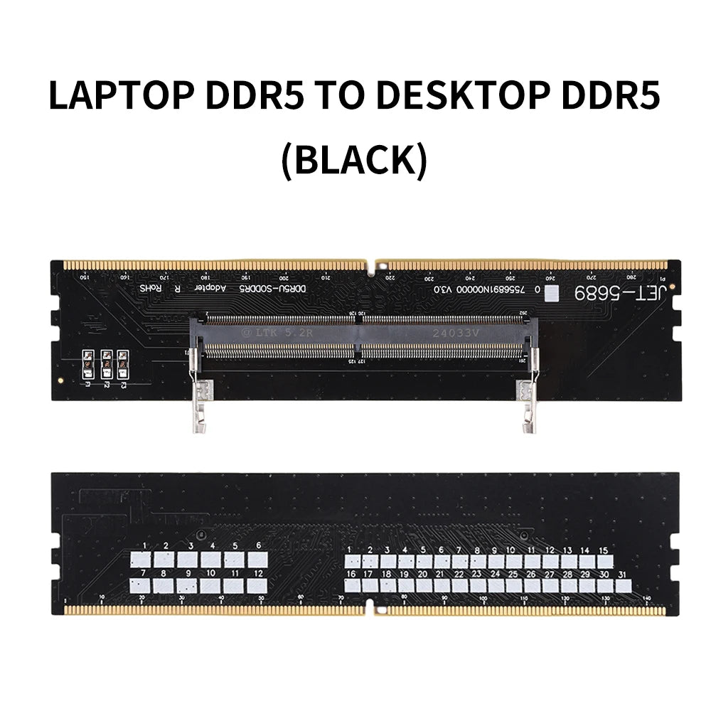 Carte adaptateur de mémoire pour ordinateur portable DDR3 DDR4 DDR5, carte SO-DIMM vers carte PC DIMM, mini connecteur de mémoire RAM