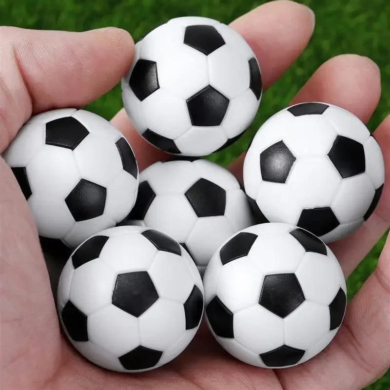 Lot de 6 Ballons de Baby-Foot 32 mm Noir & Blanc — ABS Souple pour Table