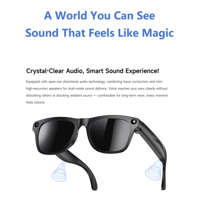 Lunettes intelligentes AI 8K HD photochromiques — Bluetooth, caméra, appel, musique, traducteur