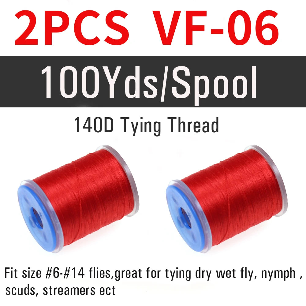 2 pièces de fil à nouer pour la pêche à la mouche 140D # 6~ # 14 Nymphes sèches et humides, Matériel de montage de mouches streamer, Fil, Fixateur de bobine, Outil de montage de mouches