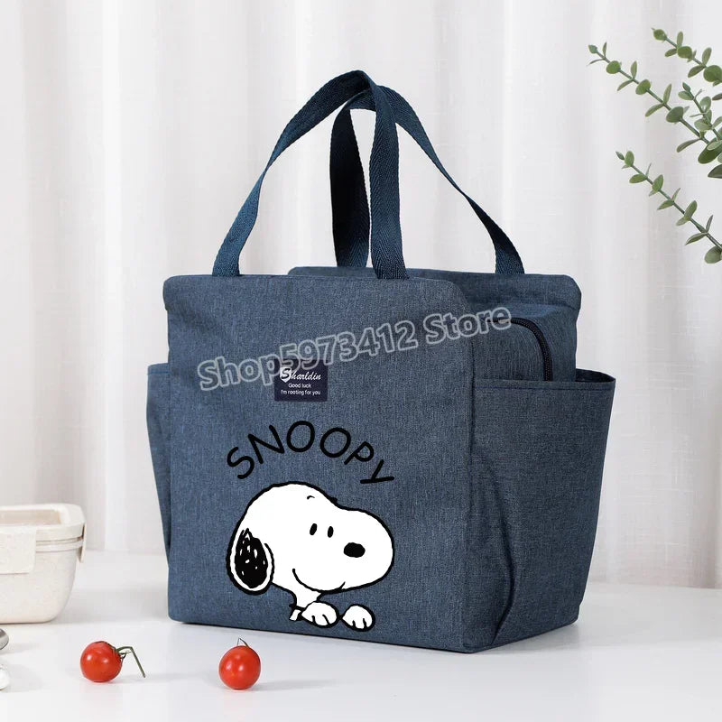 Bolsa isotérmica portátil para el almuerzo y bebidas de Snoopy, bolsa isotérmica para alimentos, caja térmica, bolsa de picnic, bolsas de transporte, bonito regalo para niños