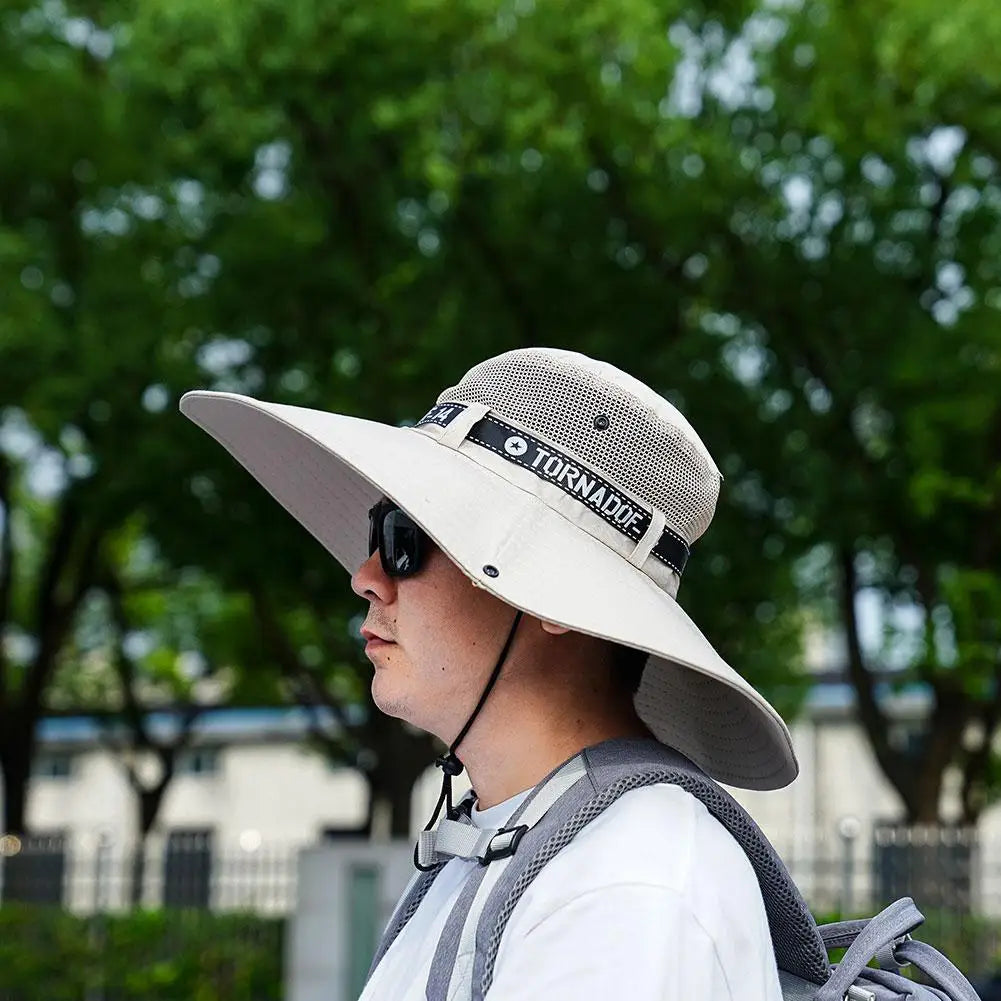 Grand chapeau de soleil d'été pour hommes et femmes, casquette de pêche respirante, Protection contre les UV, chapeau de pêcheur en maille, randonnée en plein air, casquette de plage