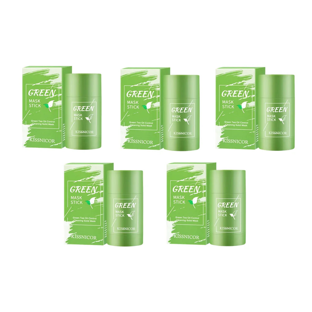 Facial cleansing mask, green tea cleansing stick, shrinks pores, deep blackhead remover, hydrating mask, skin care