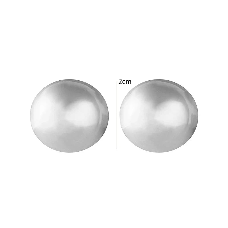 Geometric Half-Metal Earrings, European Punk Style, Large Round Ball, Party Accessories for Women and Girls