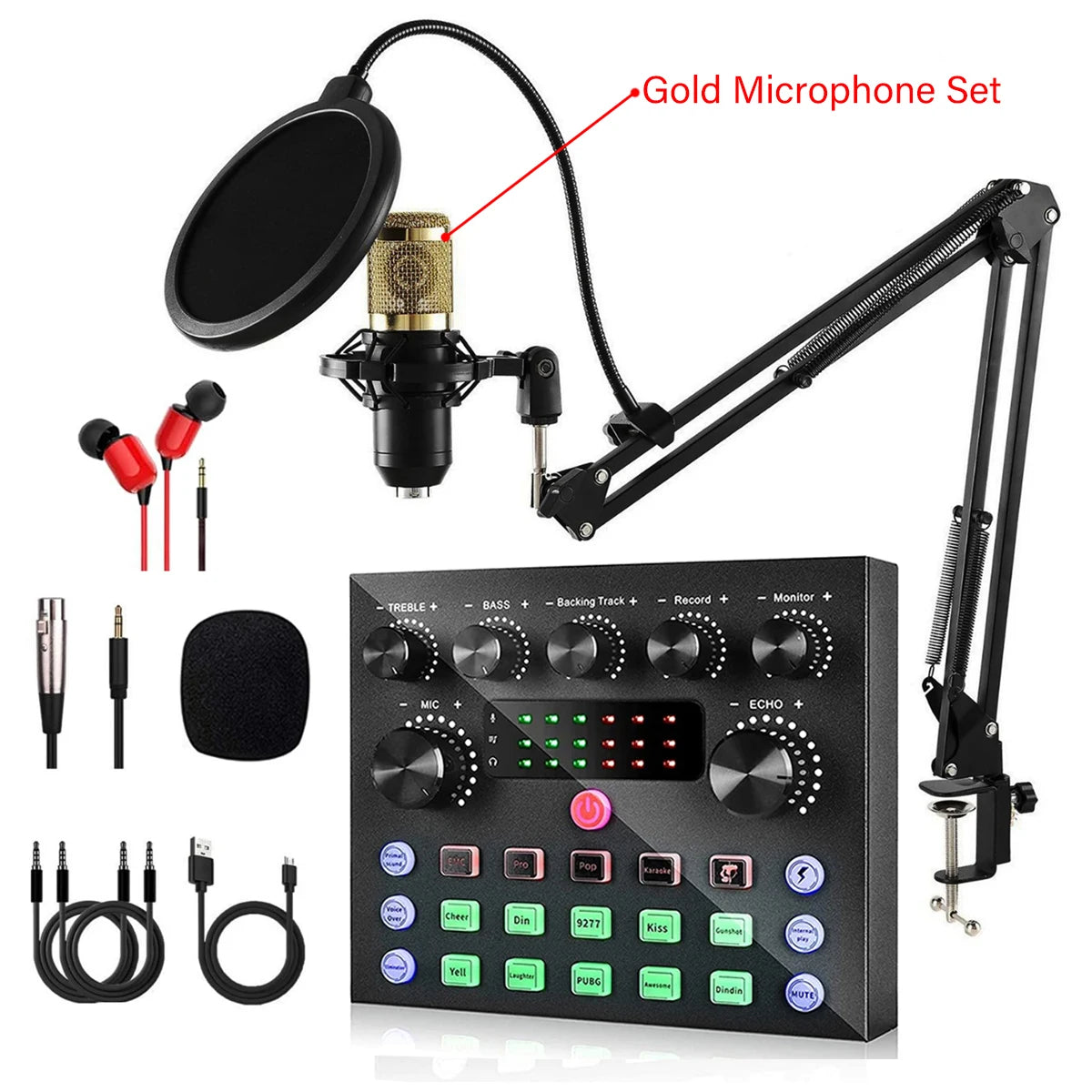 V8S – Kit carte son live avec microphone pour streaming, enregistrement et DJ
