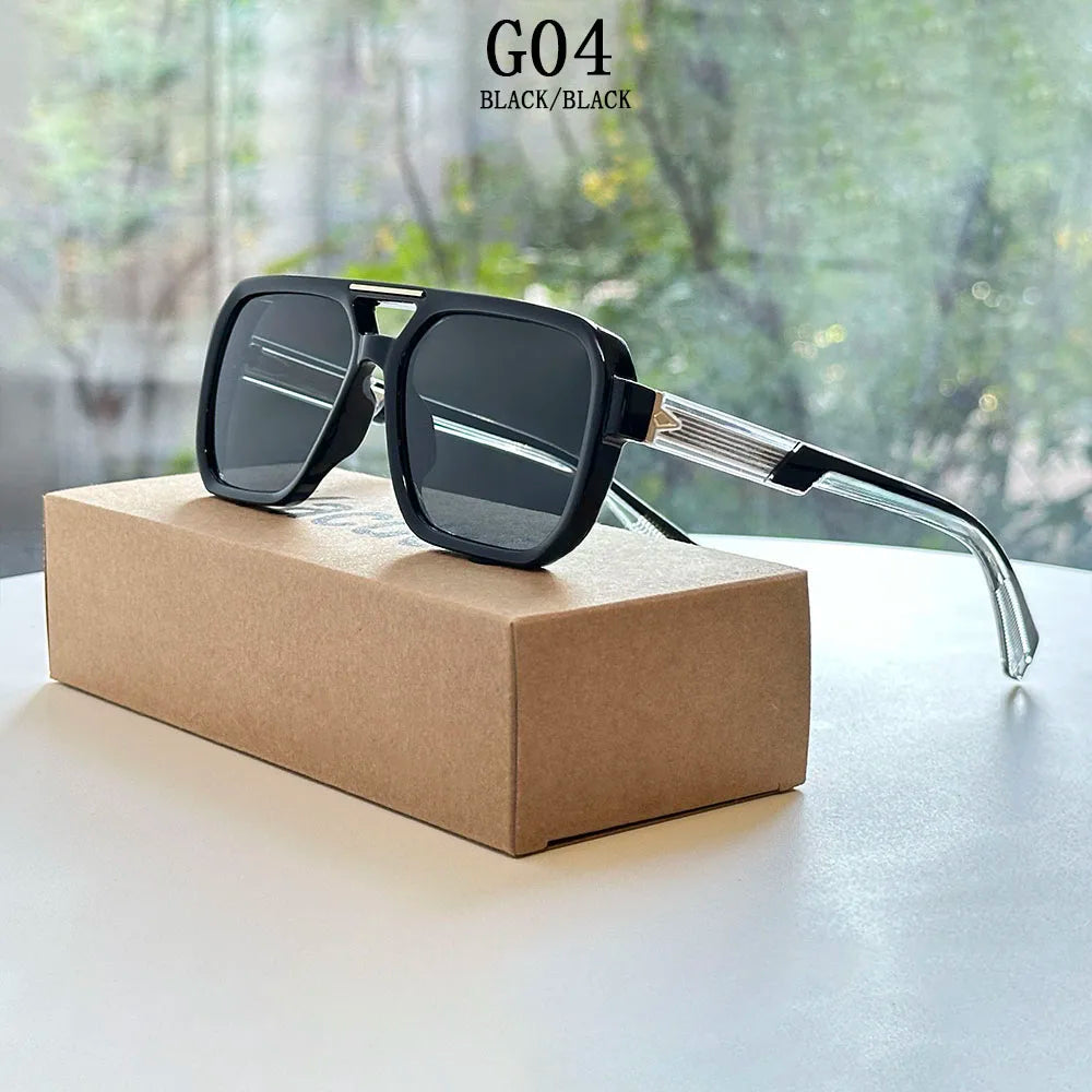 Lunettes de soleil carrées pour femmes à la mode — vintage, hommes, 2026
