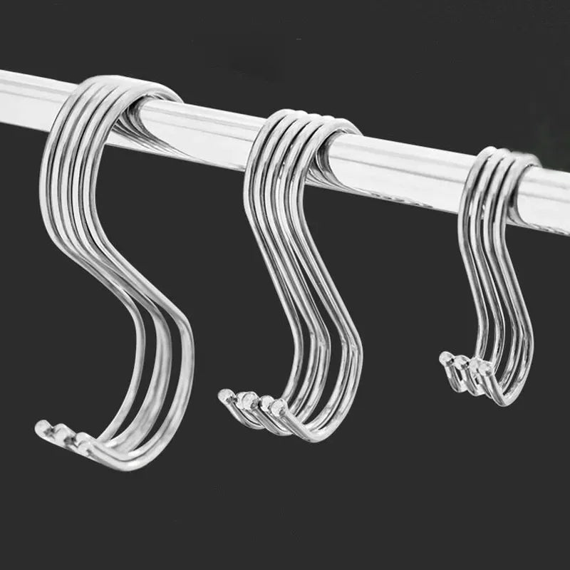 Ganchos en S de acero inoxidable con punta afilada, para utensilios, percha para ropa de carne, ganchos de suspensión de carnicero, tienda, herramientas de cocina para hornear