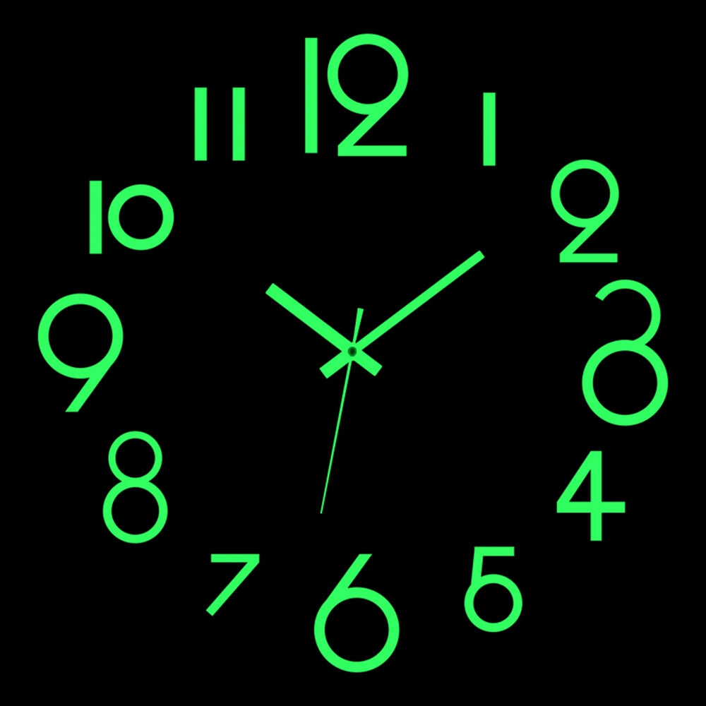 Reloj de pared, reloj de pared luminoso DIY, reloj de cuarzo, pegatinas de espejo acrílico, reloj de pared, decoración de pared, decoración cálida del hogar.