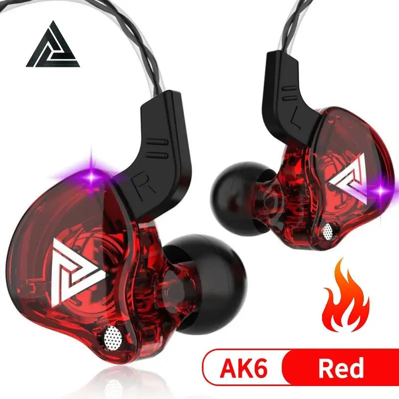 Original QKZ AK6 Copper Driver HiFi Wired Earphone 3.5MM Running Sports Headset Bass Stereo Headphone Music Earbuds In-ear with Mic