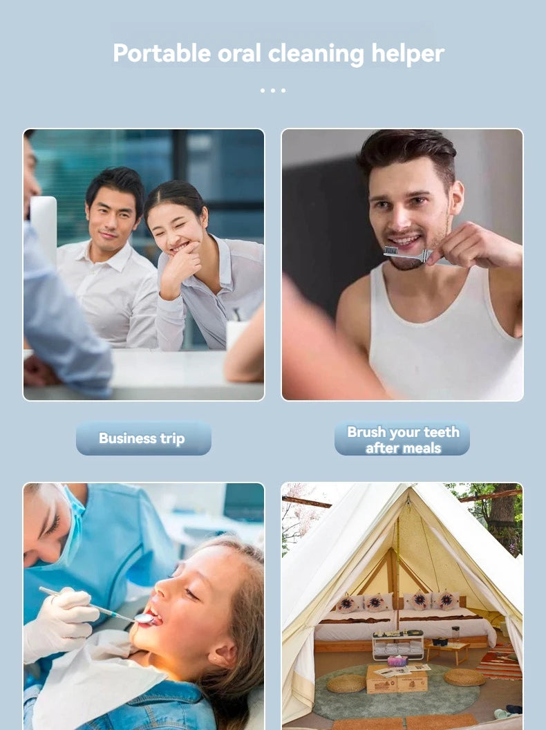 Brosse à dents pliante au charbon de bois compacte portable, parfaite pour le voyage, le camping et la randonnée, facile à prendre et efficace
