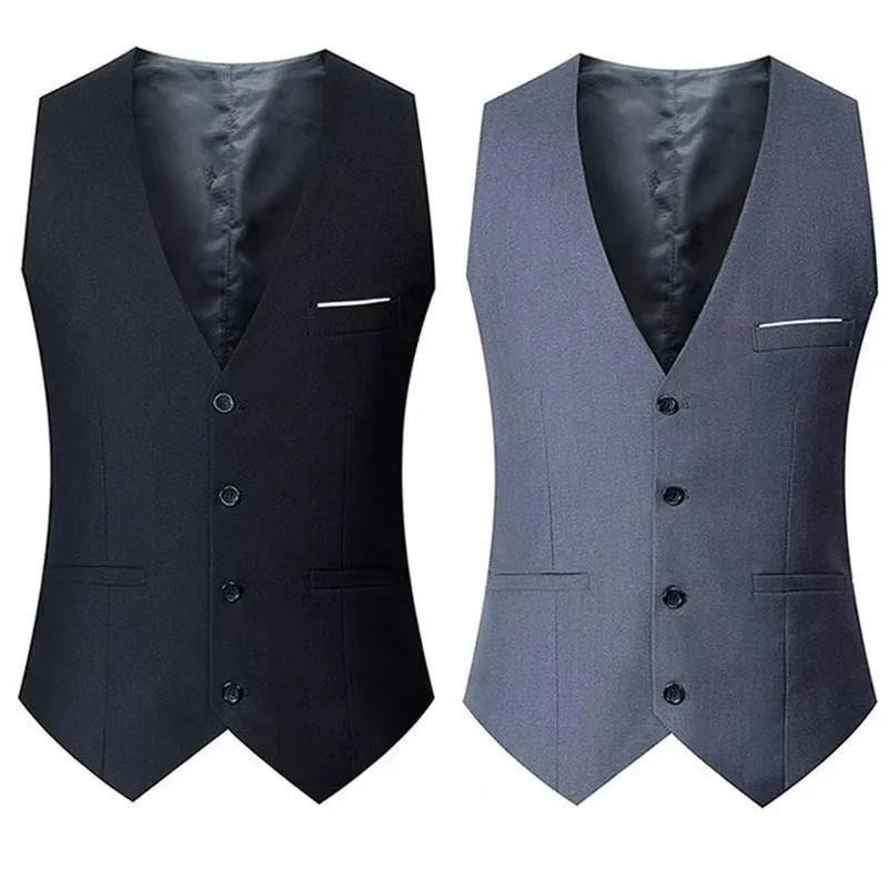 Gilet coupe cintrée pour Homme, noir, gris, bleu marine, Plus, décontracté, sans manches, Business, M-6XL