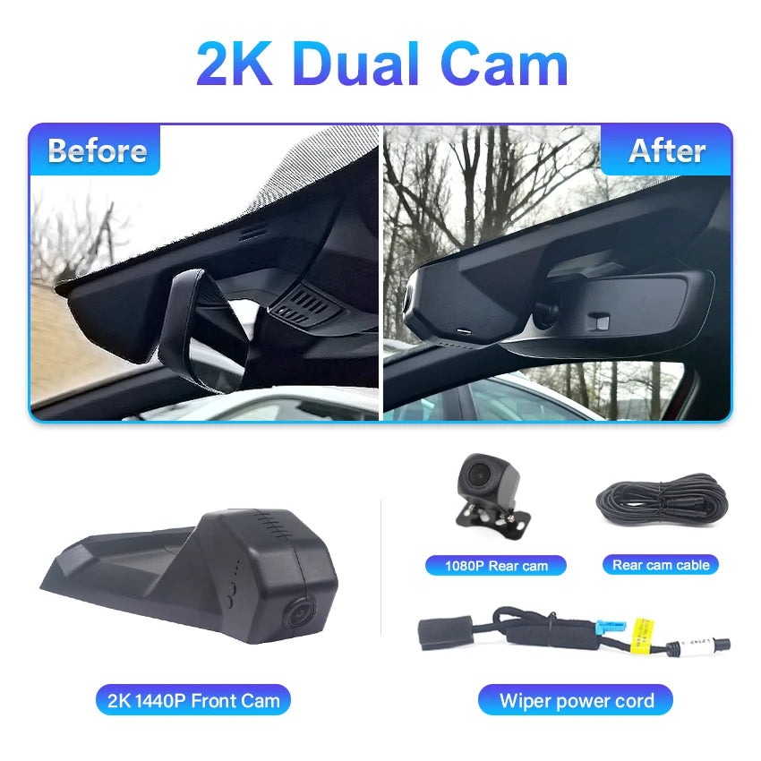 Dashcam for Peugeot 5008 3008 4008, DVR for Citroën C5 Aircross, recorder camera for DS7, 4K Plug and Play car dash cam