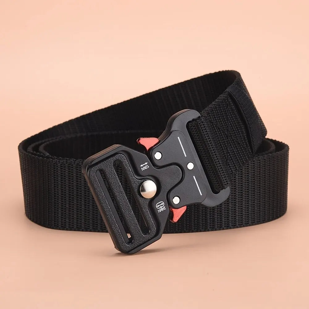 Cinturones tácticos multiusos para hombre, duraderos, diseño ajustable, para entusiastas de los deportes al aire libre, combina con jeans, para hombres y mujeres, 1 pieza/2 piezas
