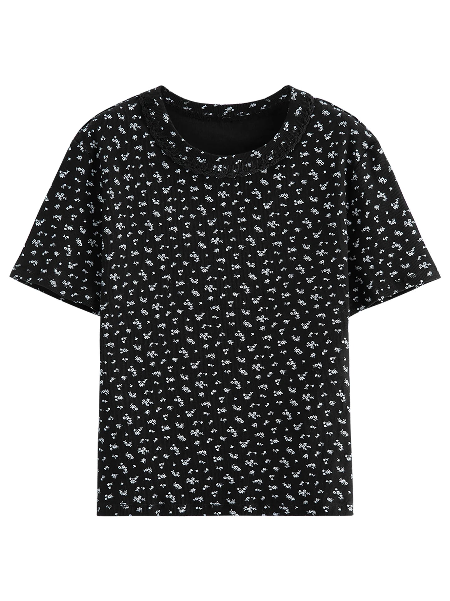T-shirt femme en piqué ajusté et polyvalent — printemps 2026, coton ajusté, manches courtes