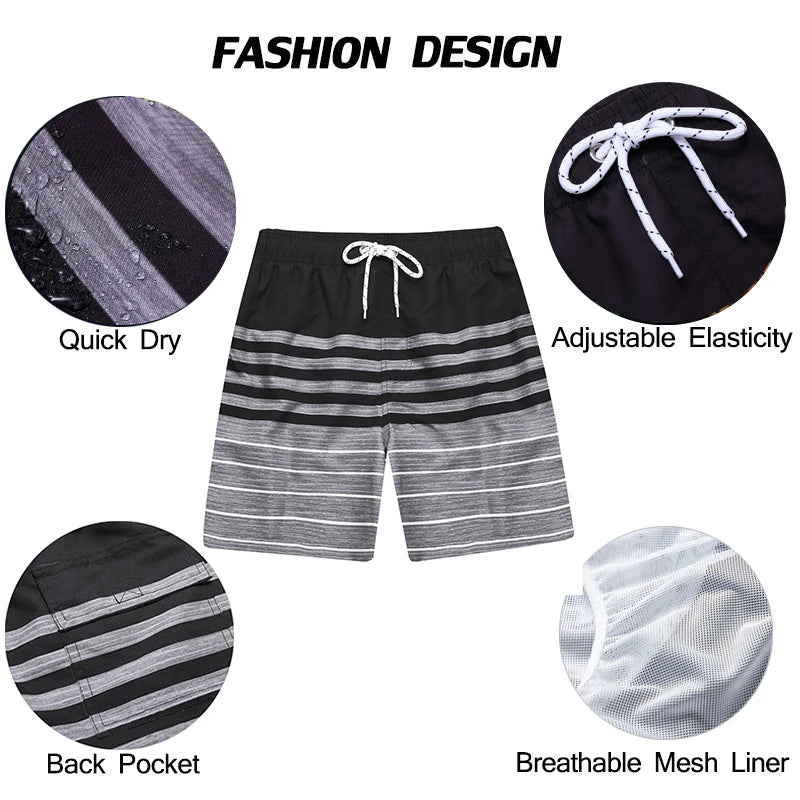 DATIFER été hommes plage impression Shorts maillots de surf Fitness entraînement troncs vêtements de sport pour hommes avec poches pantalons