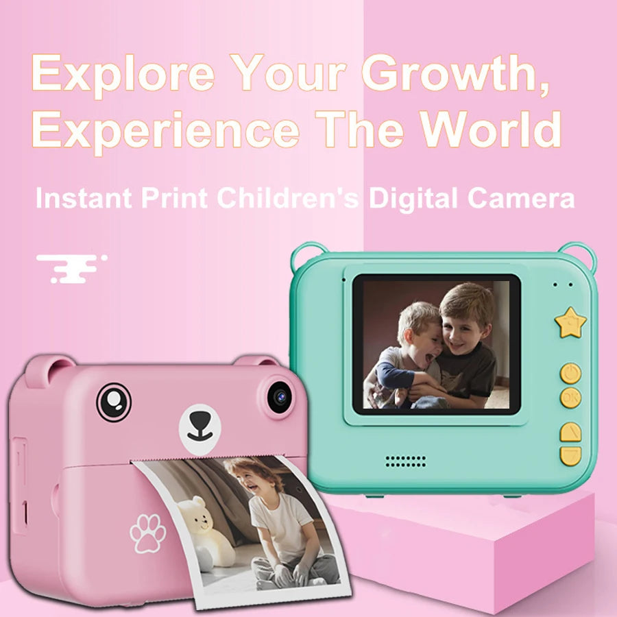 The multi-functional children's camera is a must-have Halloween gift. The camera can instantly print and is a small portable camera