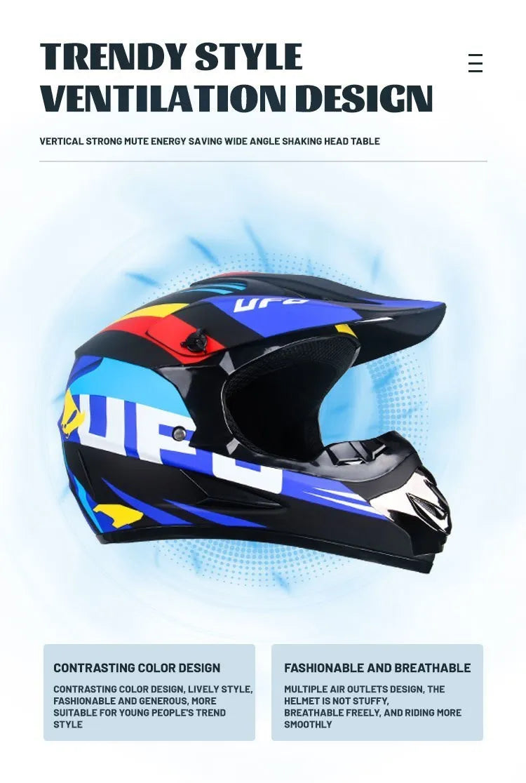 Casque de moto tout-terrain professionnel pour adultes et enfants, casque de moteur de course DOT de descente, cadeau gratuit