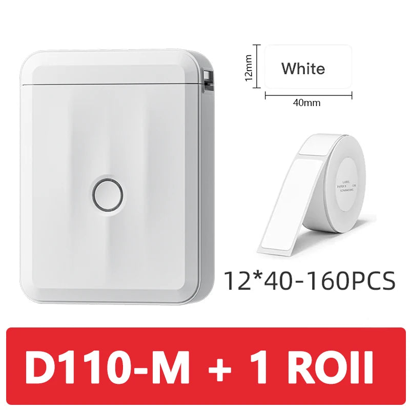 Niimbot D110 Mini Portable Thermal Printer Inkless Self-Adhesive Label Maker Sticker Printer Labeler Labeling Machine