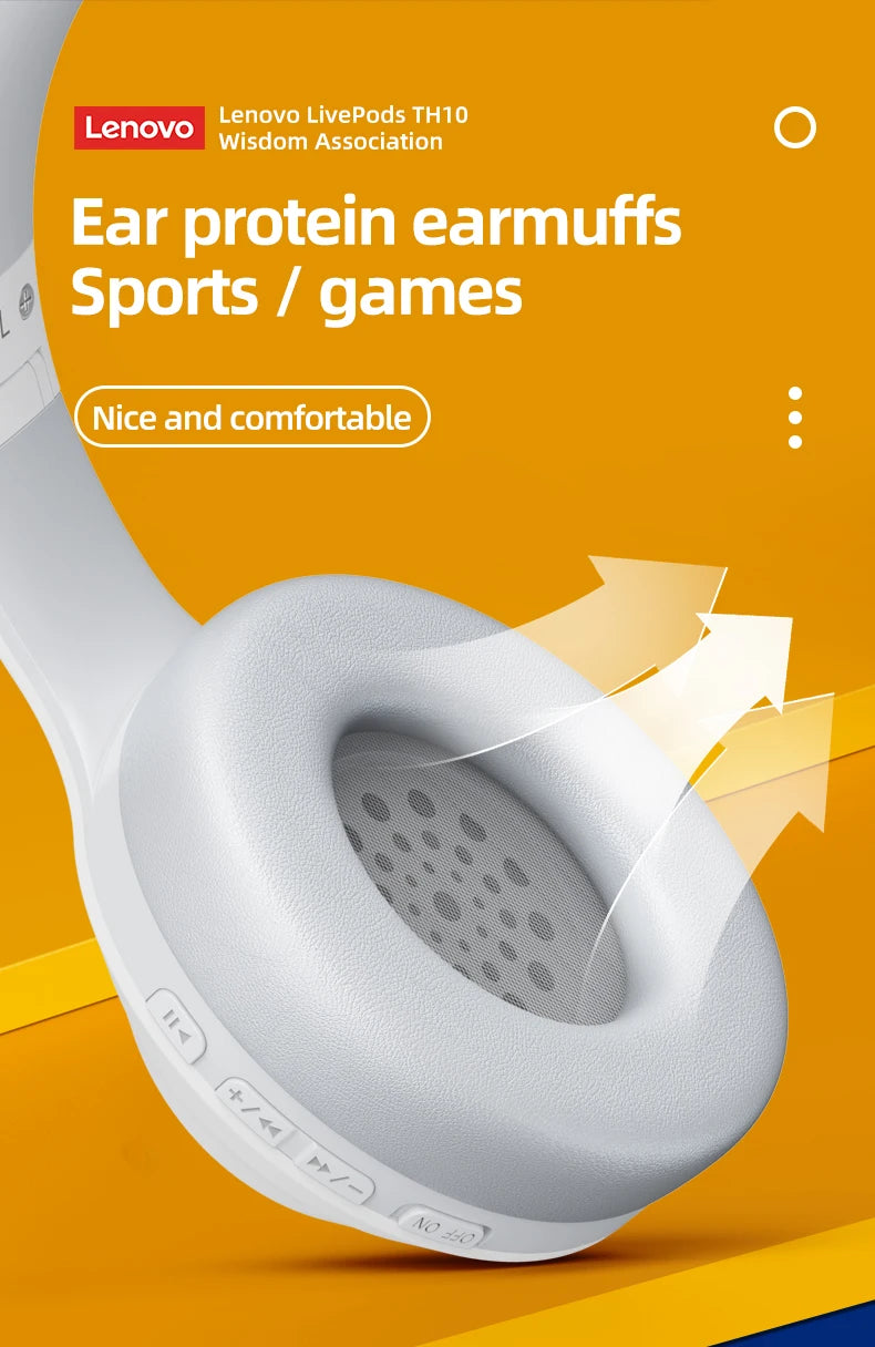 Auriculares estéreo Bluetooth Lenovo Thinkplus TH10 TWS Auriculares de música con micrófono para móvil iPhone Samsung Android iOS