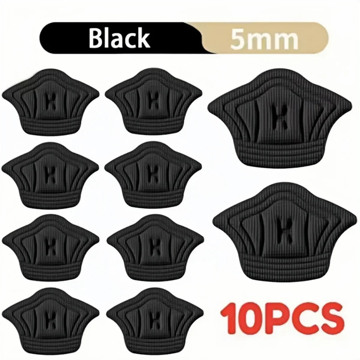 Coussinets de Talon EVA Autocollants — Protection & Ajustement Taille, Lot de 5 Paires