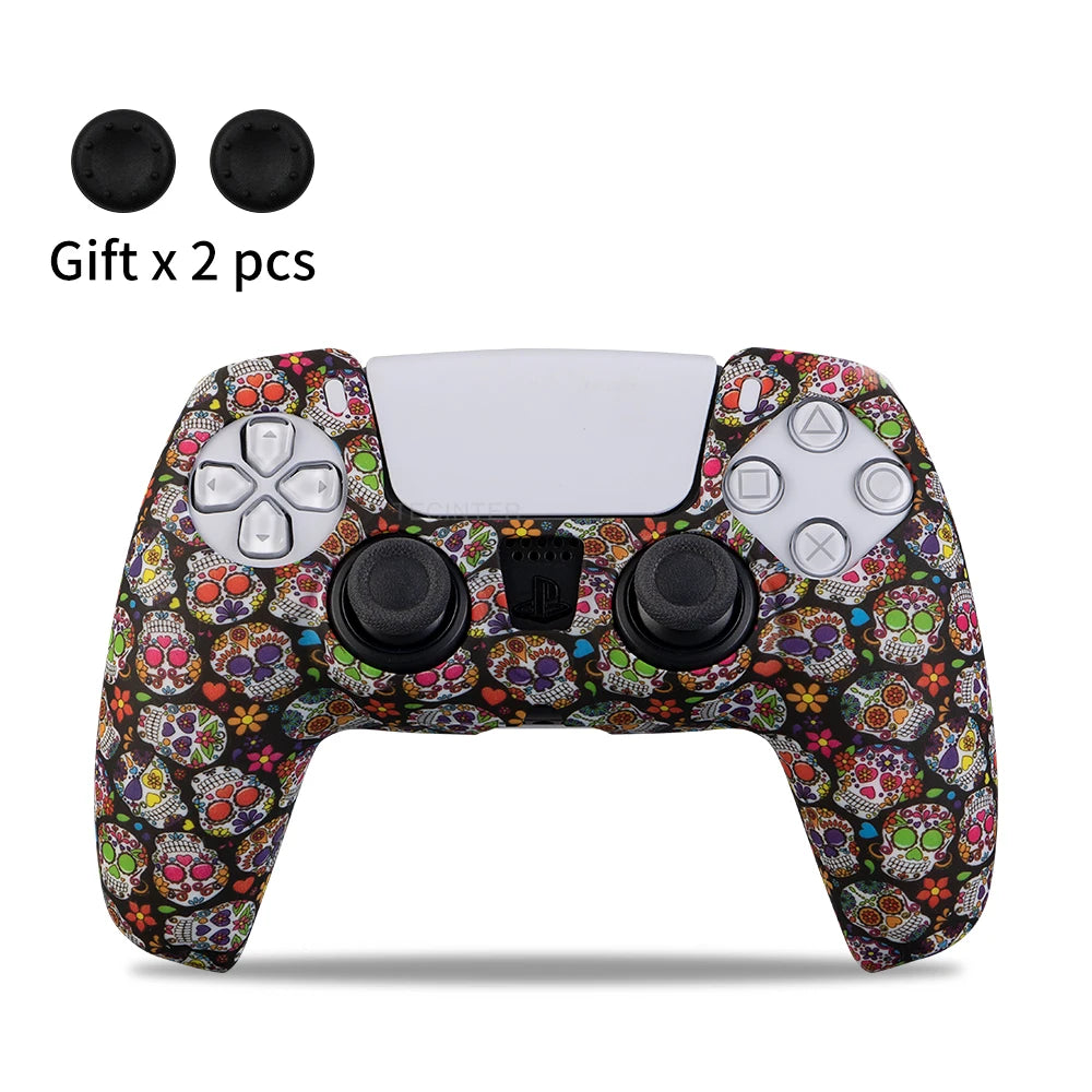 Funda protectora de silicona para controlador de PS5, accesorios de controlador de PS5, estuche de goma para controlador de PS5 Slim, JoysUniverse, tapas de agarre para pulgar
