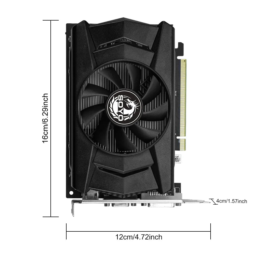 SOYO cartes graphiques R7 350 4G DDR5 128bit compatibilité HDMI + DP + DVI pour les composants d'ordinateur de jeu de bureau carte vidéo GPU