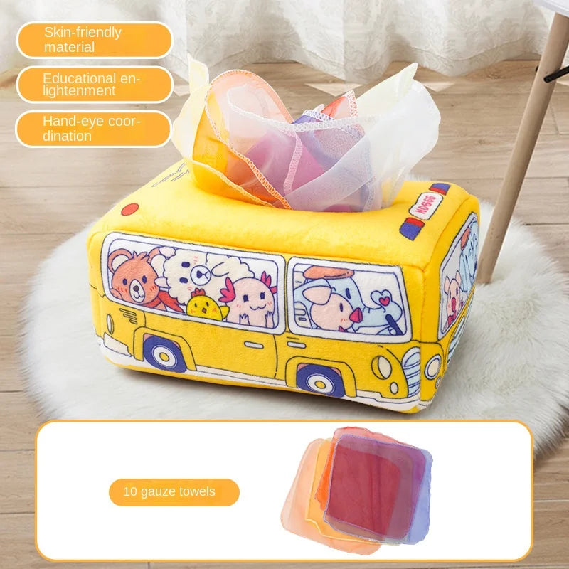 Jouet Montessori pour bébé, boîte à mouchoirs magique, activité d'apprentissage, jouet mentaires oriel pour enfants, exercice des doigts, jeu de société occupé