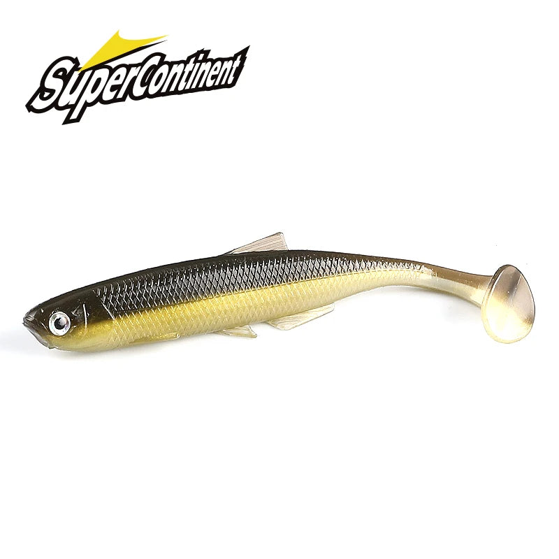 Supercontinent ShadTeez T-Tail 5 cm/7.5 cm/12 cm Pike Zander Predator Fishing 3D Eyes Soft Lure Fishing Lures