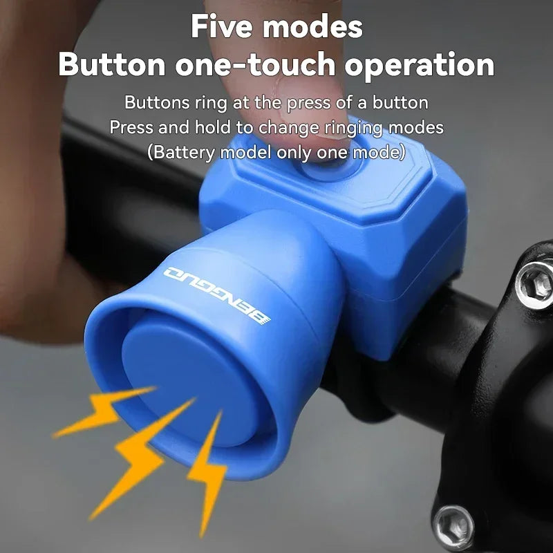 Nouveau klaxon de vélo VTT, chargement USB, sonnette électronique étanche, équipement d'équitation, accessoires de Scooter pour enfants