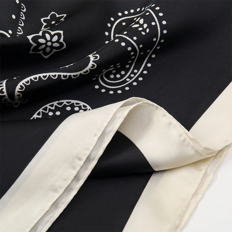 Foulard carré hijab pour femme imprimé populaire — étoles plage, châle, bandeau cheveux