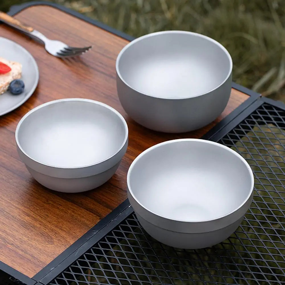 Bol Portable en titane à Double paroi, ultraléger, vaisselle de Purification écologique pour Camping en plein air barbecue pique-nique arrière