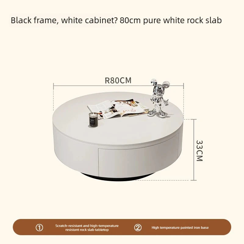 Luxury Minimalist Acrylic Round Living Room Coffee Table for Girls, Restaurant Coffee Table, Book Table