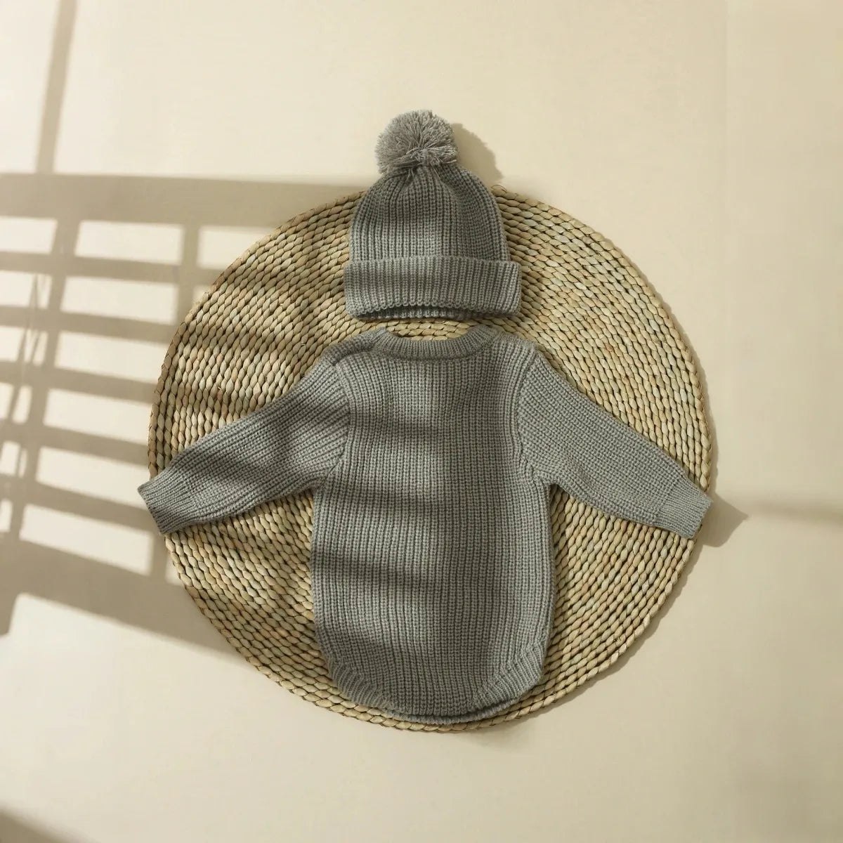 Hello World – pelele de punto para recién nacidos con gorro de pompones a juego, suéter para bebés niños y niñas, conjuntos para sesión de fotos, HD