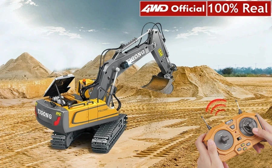 Pelle télécommandée 4WD, camion à benne basculante en alliage 4x4, Bulldozer, modèle Radio, voiture RC, véhicule de Construction, jouet, cadeaux pour enfants