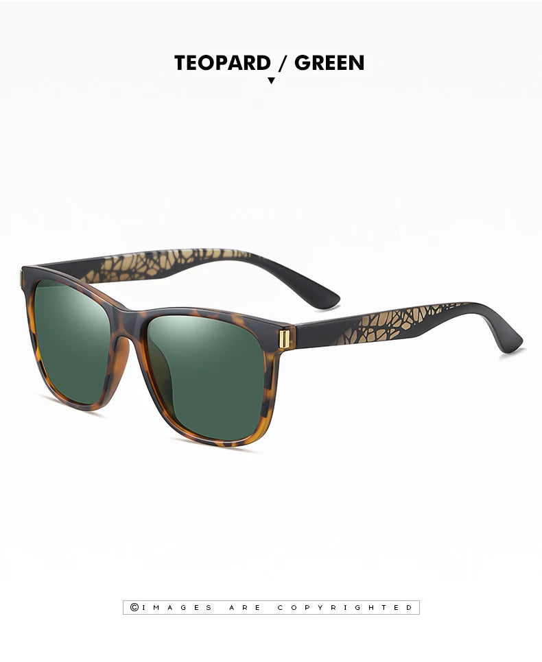 Classique Vintage lunettes de soleil polarisées homme mode léopard cadre rétro lunettes femme UV400 Anti-éblouissement lunettes de soleil homme