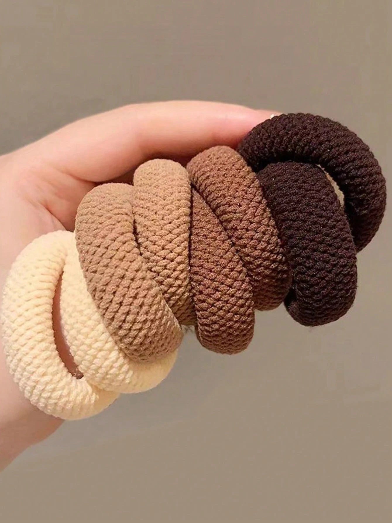 Gomas para el pelo simples y versátiles, mezcla de colores, alta elasticidad, gruesas, respetuosas con el cabello (color aleatorio), cuerda para el pelo, 5/10