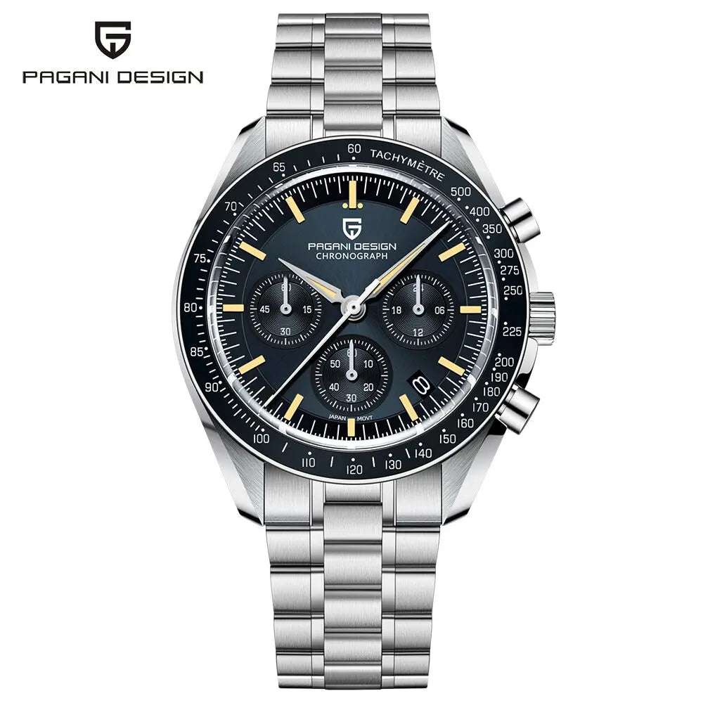 PAGANI DESIGN 2025 New Moon Watches for Men Luxury Quartz Watch Men Chronograph VK63 Men's Gifts AR Sapphire Mirror Luminous Clock