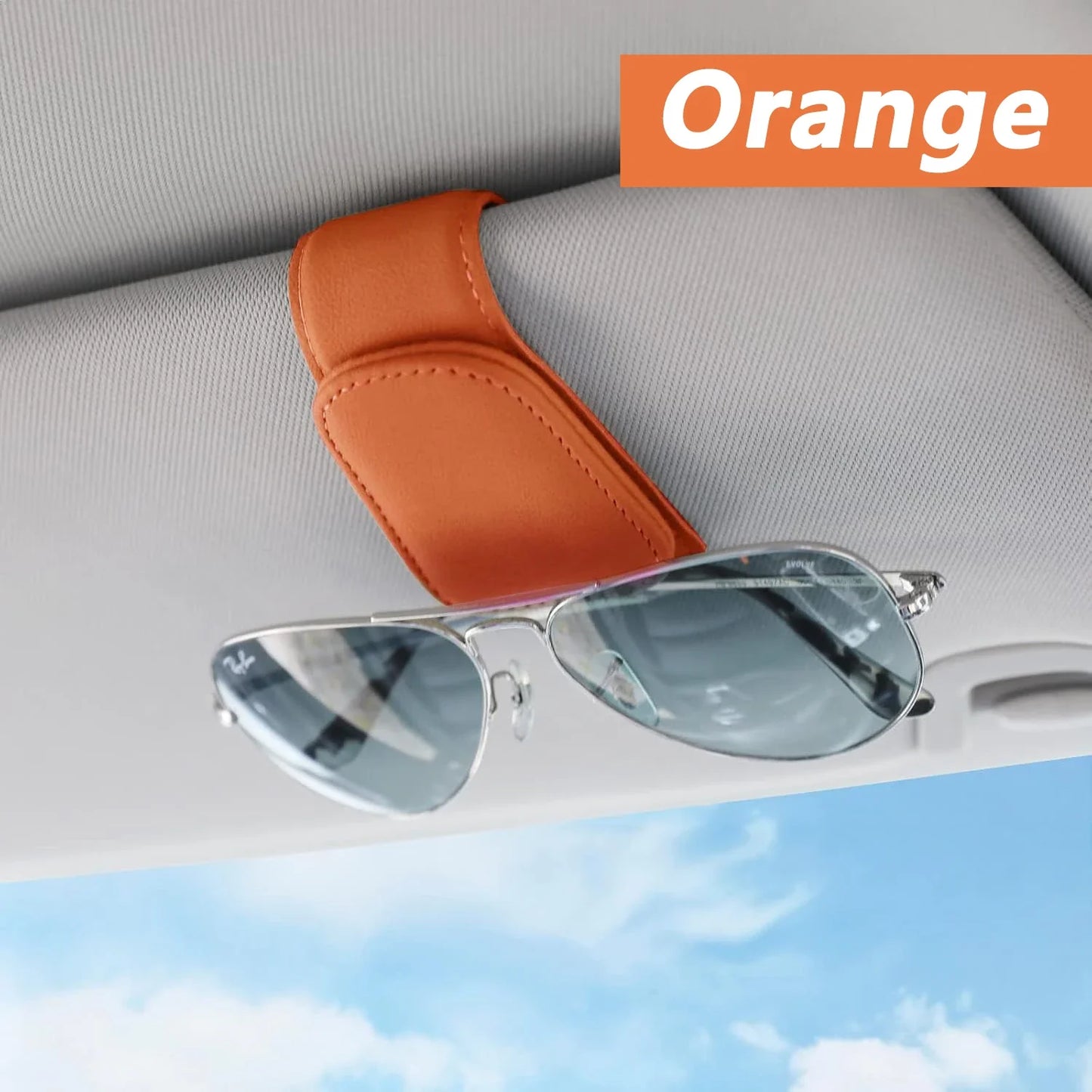 El soporte para gafas de sol se adapta a las viseras del coche, clip magnético de cuero para gafas de sol y clip para b