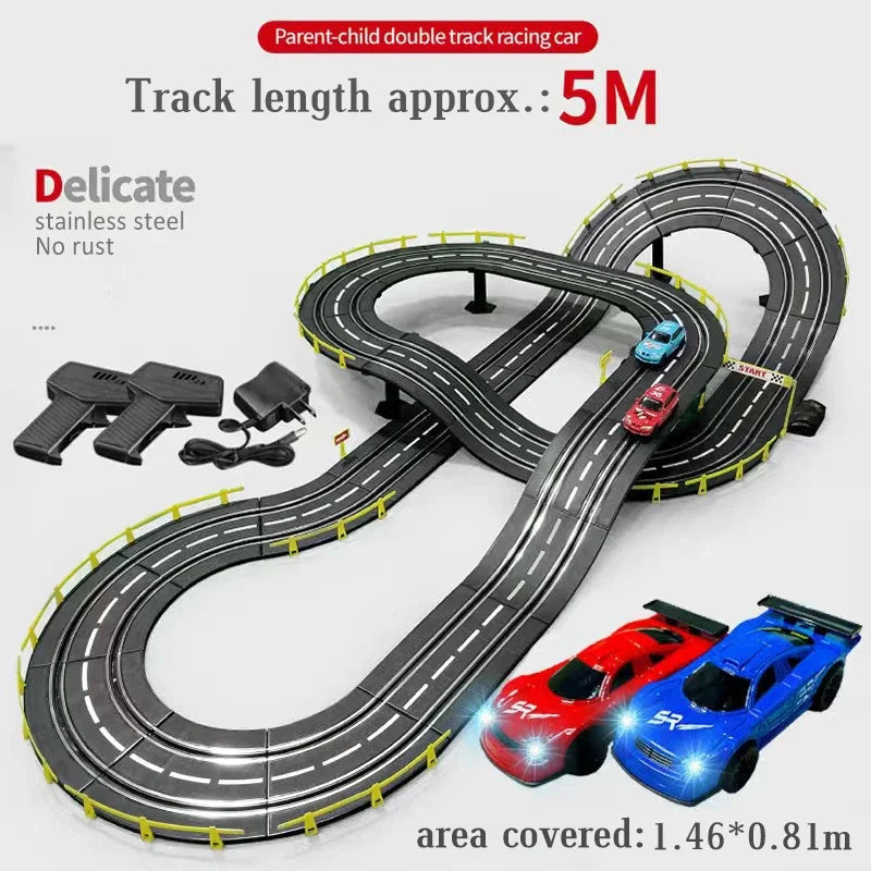 Voiture électrique 1/43, Double piste de course, jouet, Circuit Autorama, Voiture télécommandée, fente ferroviaire électrique, jouet de voiture de course