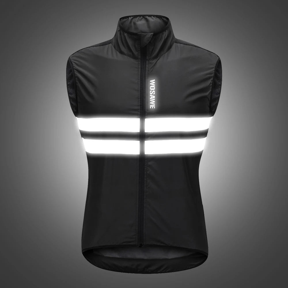 Gilet de cyclisme ultraléger sans manches — résistant à l'eau, coupe-vent, VTT, visibilité nocturne