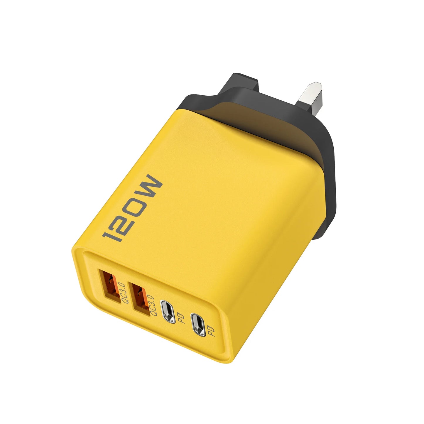 Cargador rápido USB de 120W en total, 4 puertos PD, carga rápida USB 3.0, tipo C, enchufe universal de pared para UE, EE. UU., Reino Unido, adaptador de carga USB C.