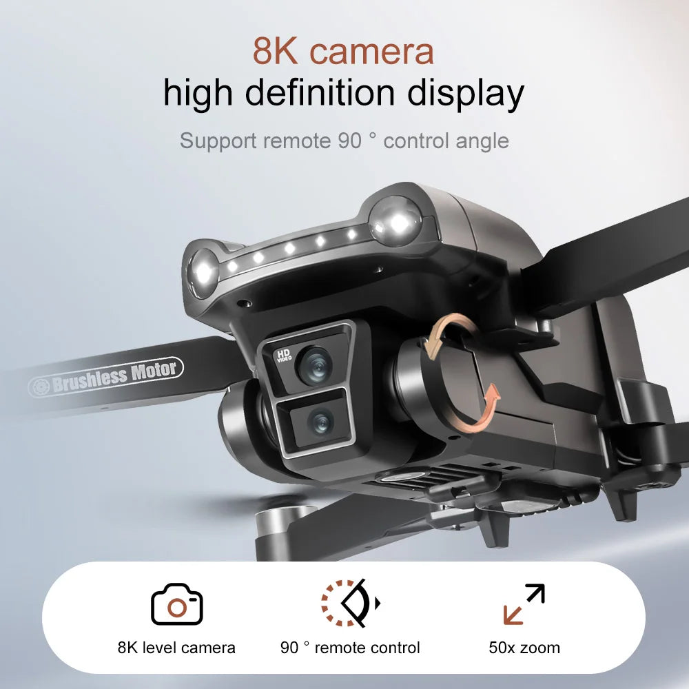 Drone GPS professionnel 4K/8K — double caméra HD, moteur brushless, 5G WiFi FPV, quadricoptère RC