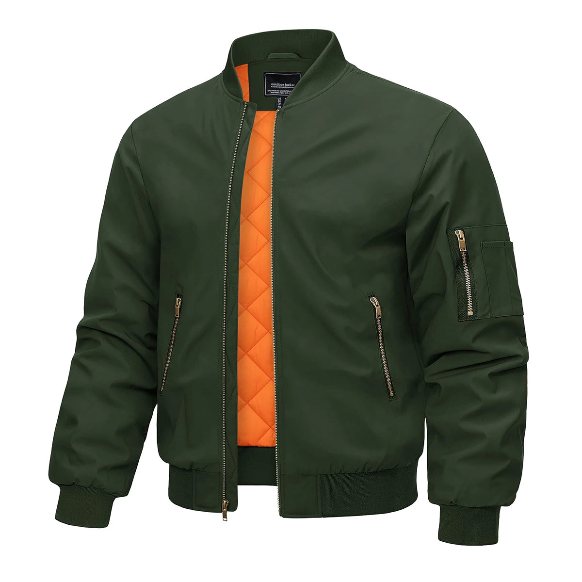 MAGCOMSEN Bomber jacket men's warm zip winter padded casual coat baseball windproof pilot varsity jackets