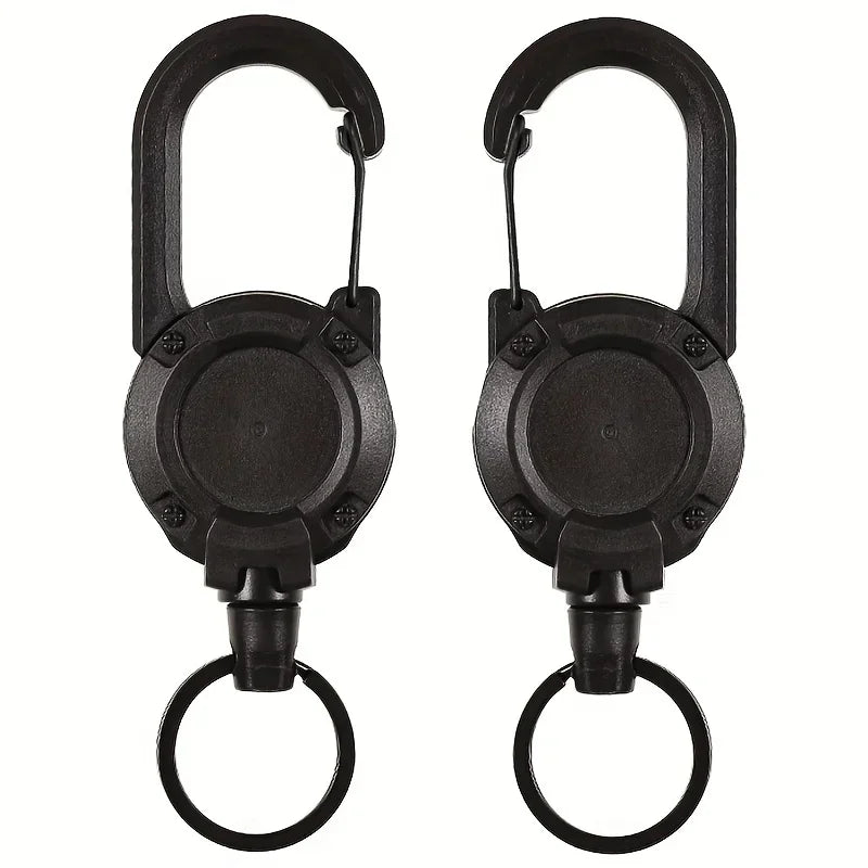 Llaveros retráctiles extensibles, carretes de insignia, clip resistente con mosquetón, para hombres, bolsas de exterior, 1/2/4 piezas