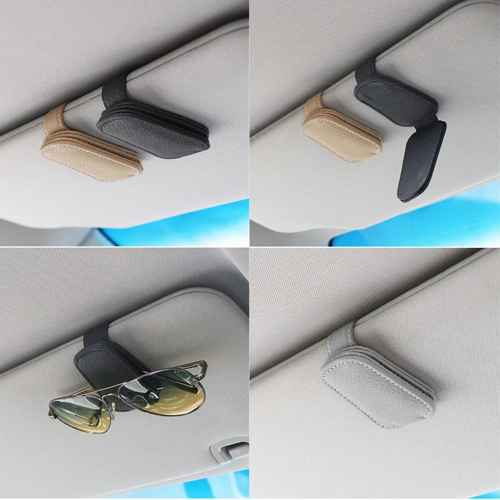 Universal Car Sunglass Clip, Ticket Holder, Fastener Support, Pen Case, Sun Visor, Car Accessories