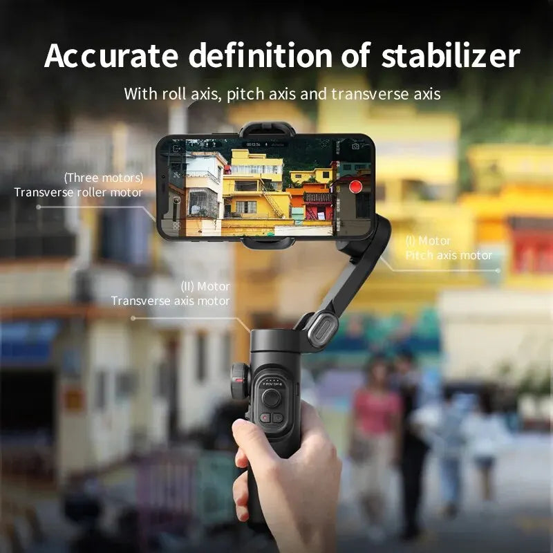 Estabilizador de cardán de mano de 3 ejes AOCHUAN SmartXE para smartphone, para iPhone, Android, con seguimiento facial por IA, para TikTok y Vlog