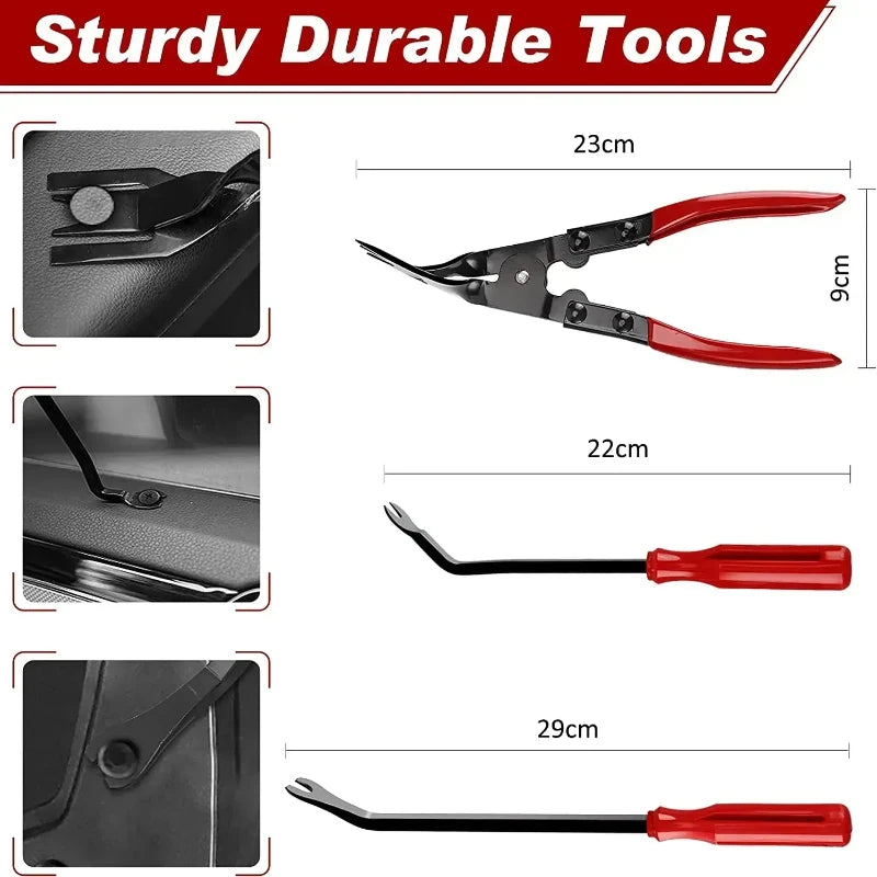 Kit d'outils de retrait de garniture intérieure de voiture, ensemble d'extracteur de Clips en plastique automatique pour le démontage de panneaux de bricolage