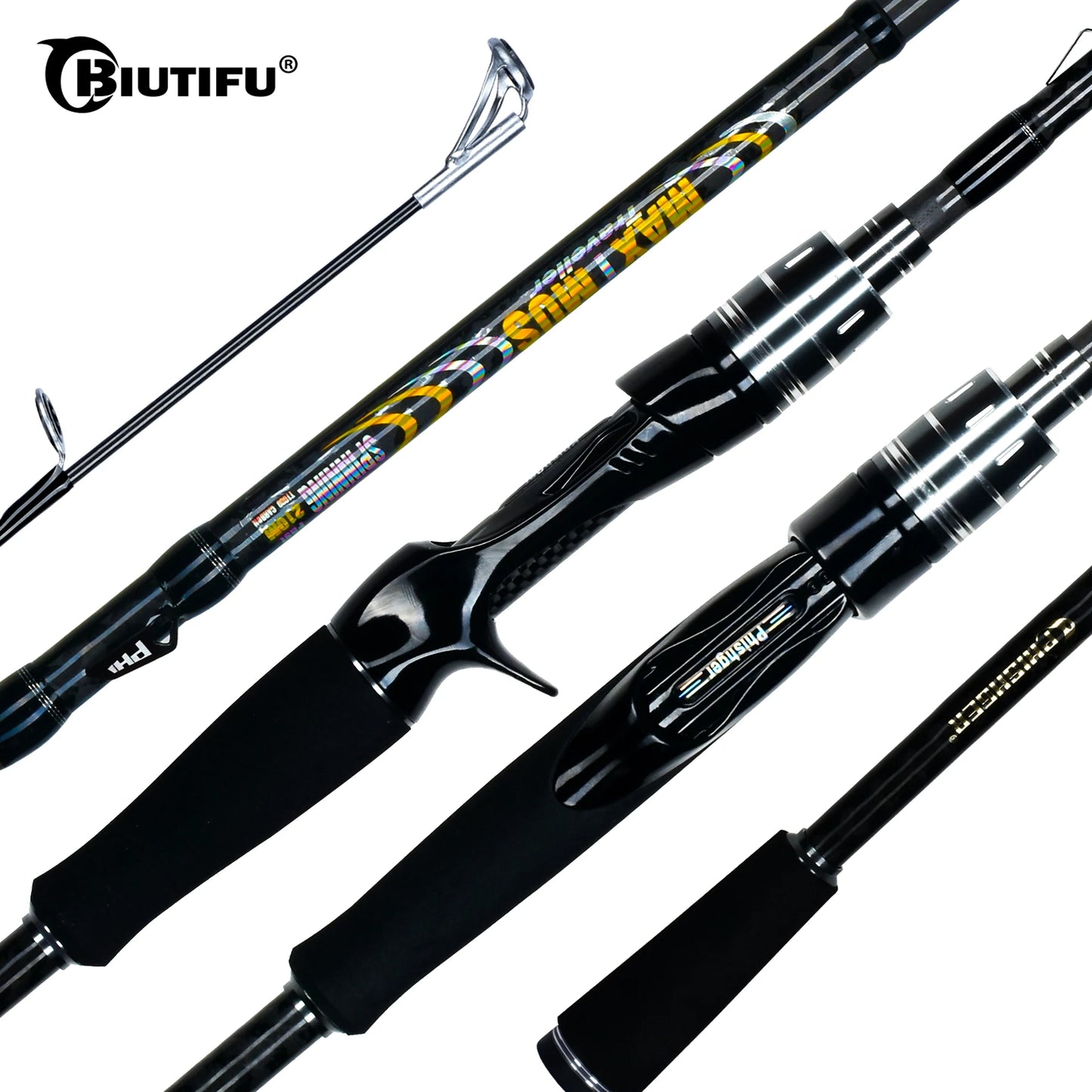 MAXIMUS leurre canne à pêche 1.8m 2.1m 2.4m 2.7m 3.0m 30T carbone filature Baitcasting FUJI Guide voyage coulée 3-35g L/M/MH BIUTIFU