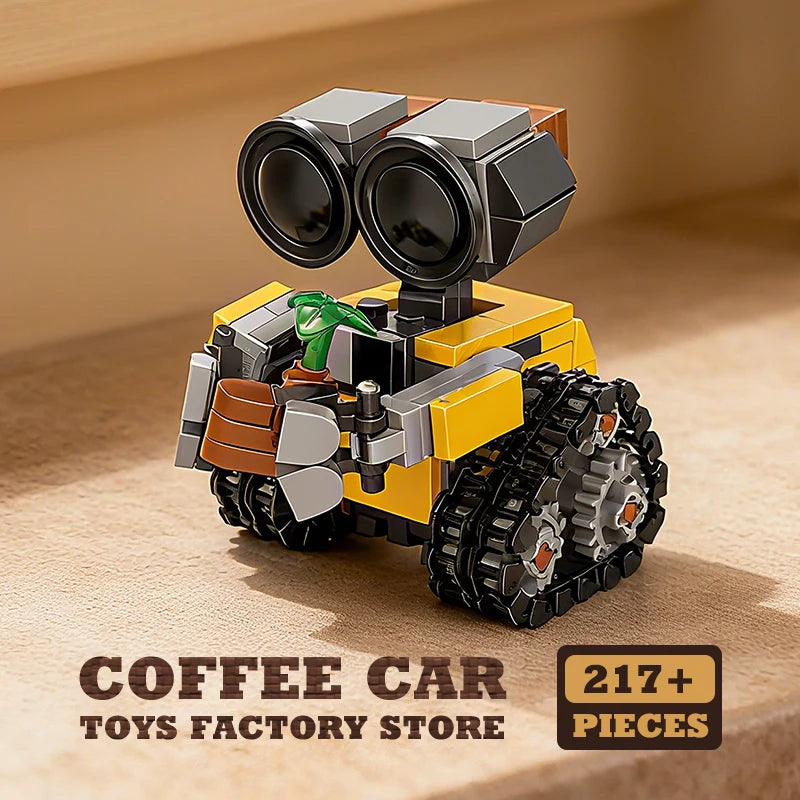 Mini robot espacial MOC, bloques de construcción, juguetes, modelo de Bot sobre orugas, película clásica, bloques de ciencia ficción, muñecos para niños y adultos, regalos de Navidad, 217 piezas